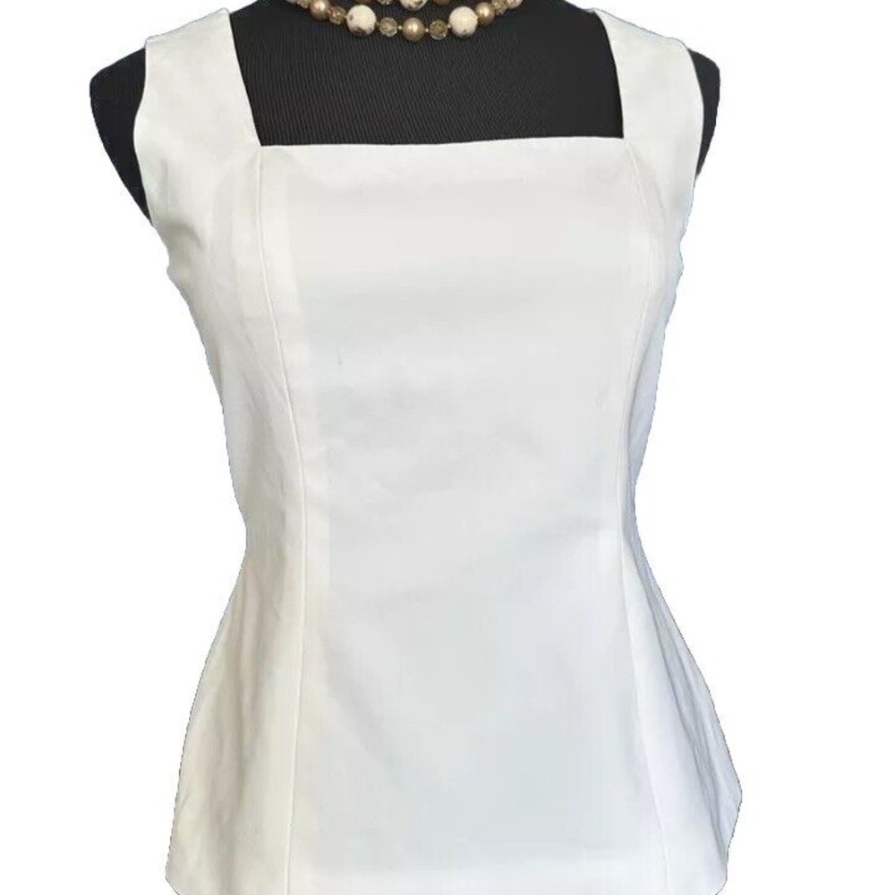 VINTAGE JENNE MAAG TECH FABRIC WHITE LINED BACK ZIP TANK size sml